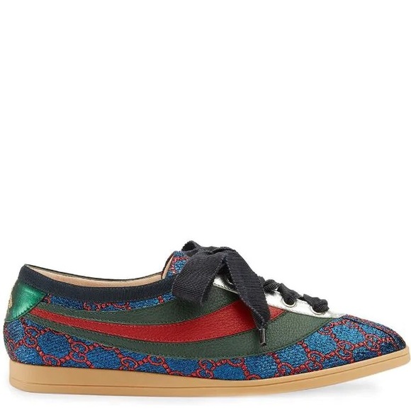 Gucci Falacer Lurex GG Sneakers w/Web - Picture 4 of 14